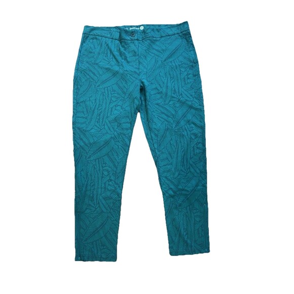Betabrand Pants - Betabrand Skinny Dress Pant Yoga Pants Green Tropical Leaf Pockets Size XXL NWOT